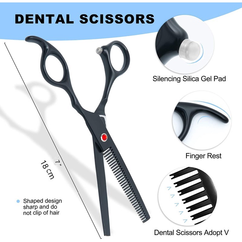 Kéo Cắt Tỉa Lông Thú Cưng 7.5 Inch Bằng Thép Không Gỉ Màu Đen