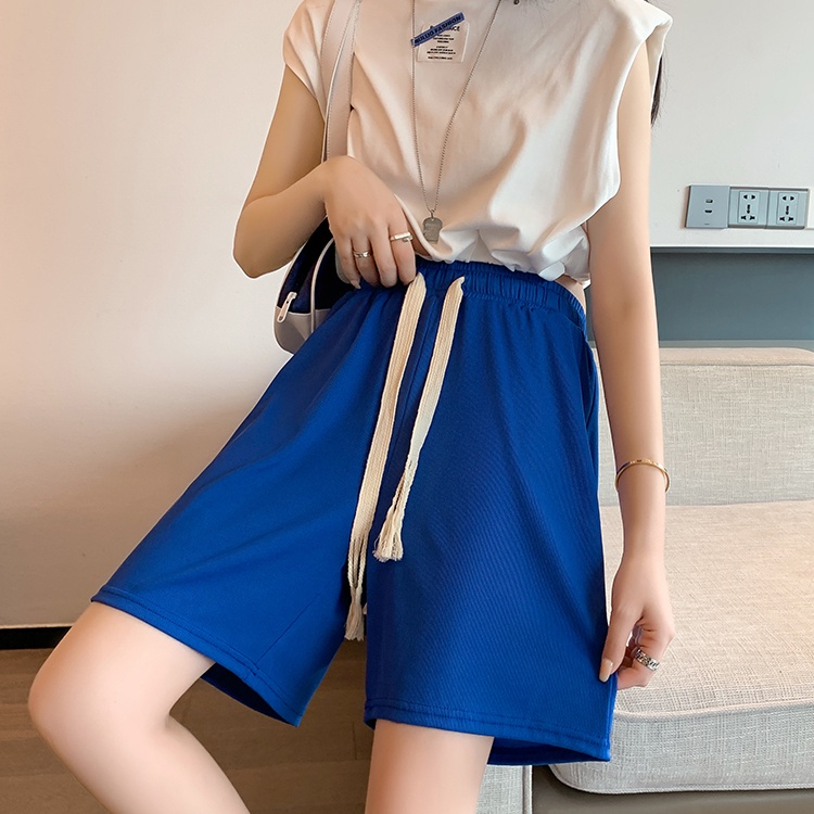 SUXI Quần ngắn ống rộng Lưng Cao Màu Sắc Thanh Lịch Cho Nữ