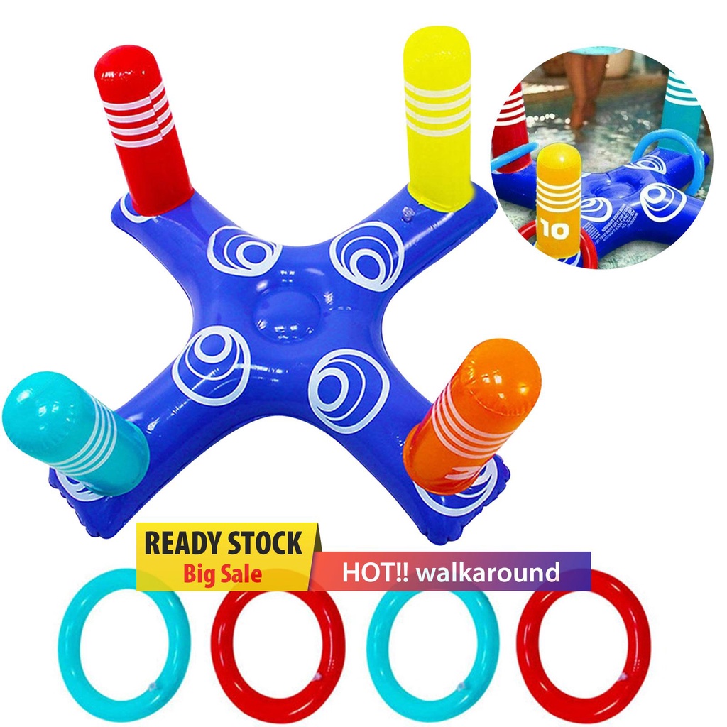 walkaround Inflatable Cross Ring Toss Game Inflator Beach Floating Party Game Kit
