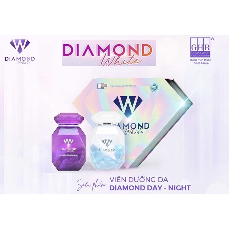 Viên Uống Trắng Da Diamond Ngọc Trinh Mẫu Mới 2 Hộp Ngày & Đêm New 2022
