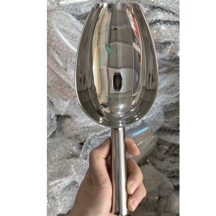 Muôi xúc đá inox 304 loại Dày Đẹp Xịn - dụng cụ múc hạt inox không gỉ nhiều kích thước