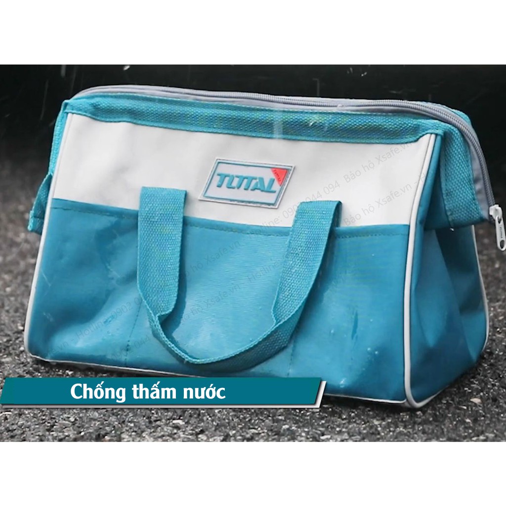 Túi đồ nghề dụng cụ Total THT26131 rộng 13 inch, giỏ đồ nghề cho cơ khí, điện lạnh, công trình, vải polyester 2 lớp