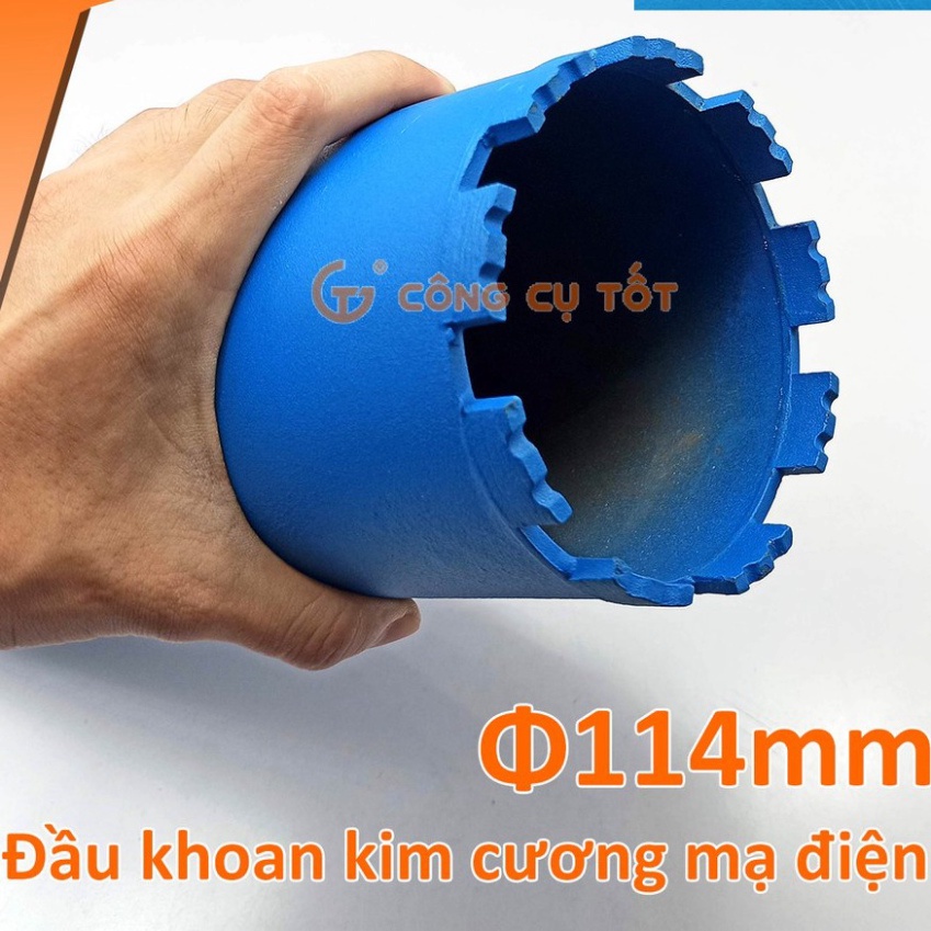 Mũi khoét tường ướt kim cương mạ điện Ø114 x 370mm