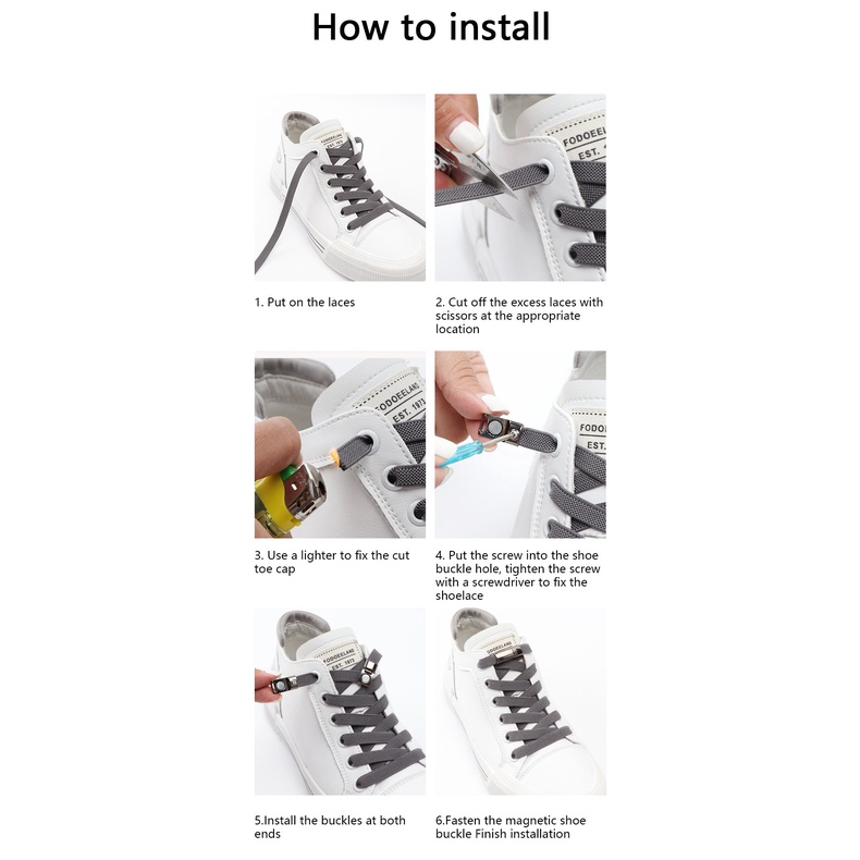 1 Cặp Dây Giày Cao Su Dẹt Rộng 8mm Không Cần Buộc Tiện Dụng