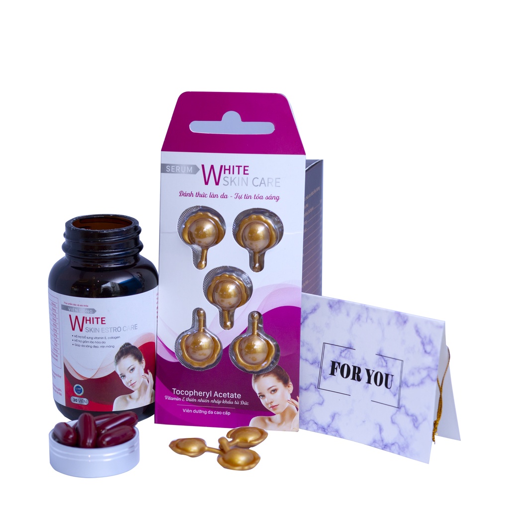 Serum trắng da VAK White Skin Care tinh chất dưỡng cấp ẩm căng mịn chống lão hoá da mặt cổ khô dầu nhạy cảm