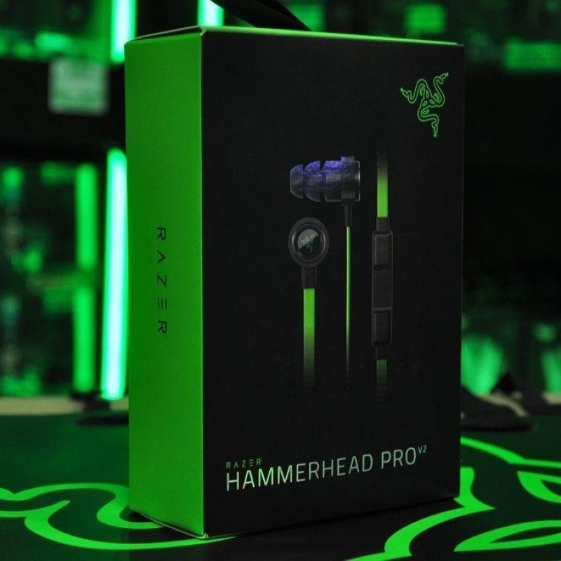 Tai Nghe Nhét Tai Hammerhead V2 Pro Razer Chống Ồn Kèm Mic Chuyên Dụng Chơi Game Cho Điện Thoại Máy Tính