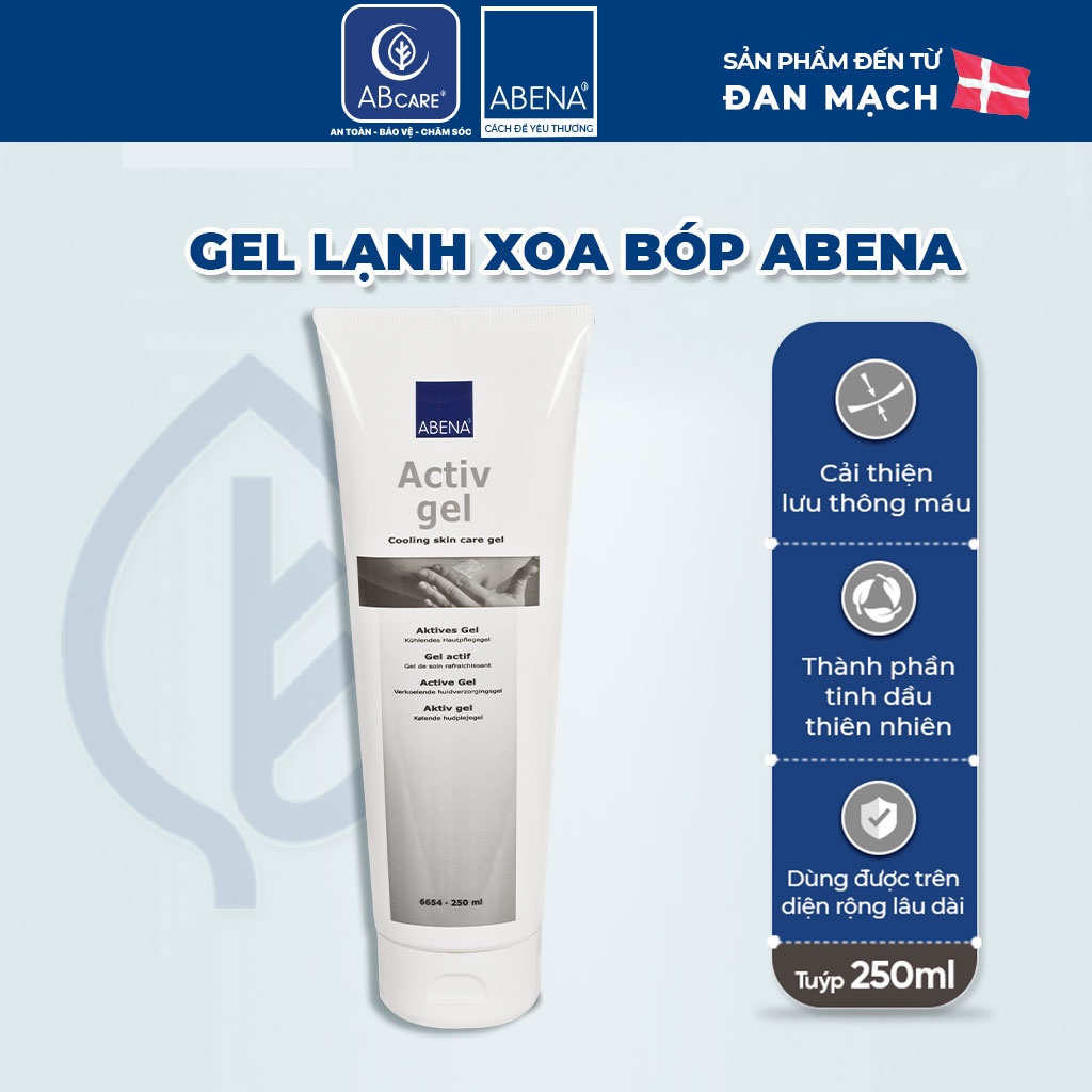 Gel xoa bóp lạnh giảm đau cơ Abena ActivGel Nhập khẩu Đan Mạch 250ml