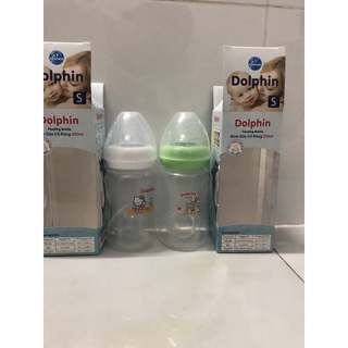 Bình sữa cổ rộng Dolphin 200ml- 300ml ( TẶNG núm siêu mềm - bàn chải cho bé)