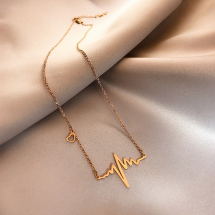 Dây chuyền bằng thép titan mạ vàng hồng 18k phong cách Hàn Quốc hợp thời trang