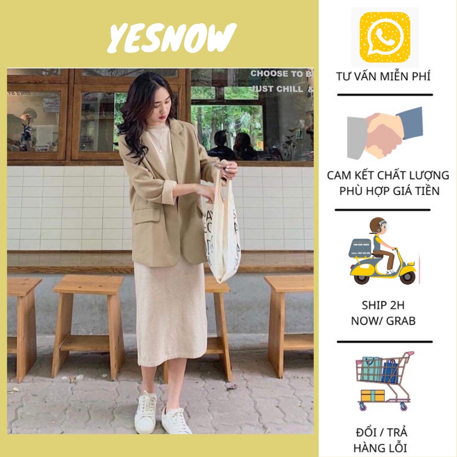 Áo blazer nữ áo khoác 1 lớp - áo vest 2 lớp trơn 6 màu phong cách Hàn Quốc - YESNOW