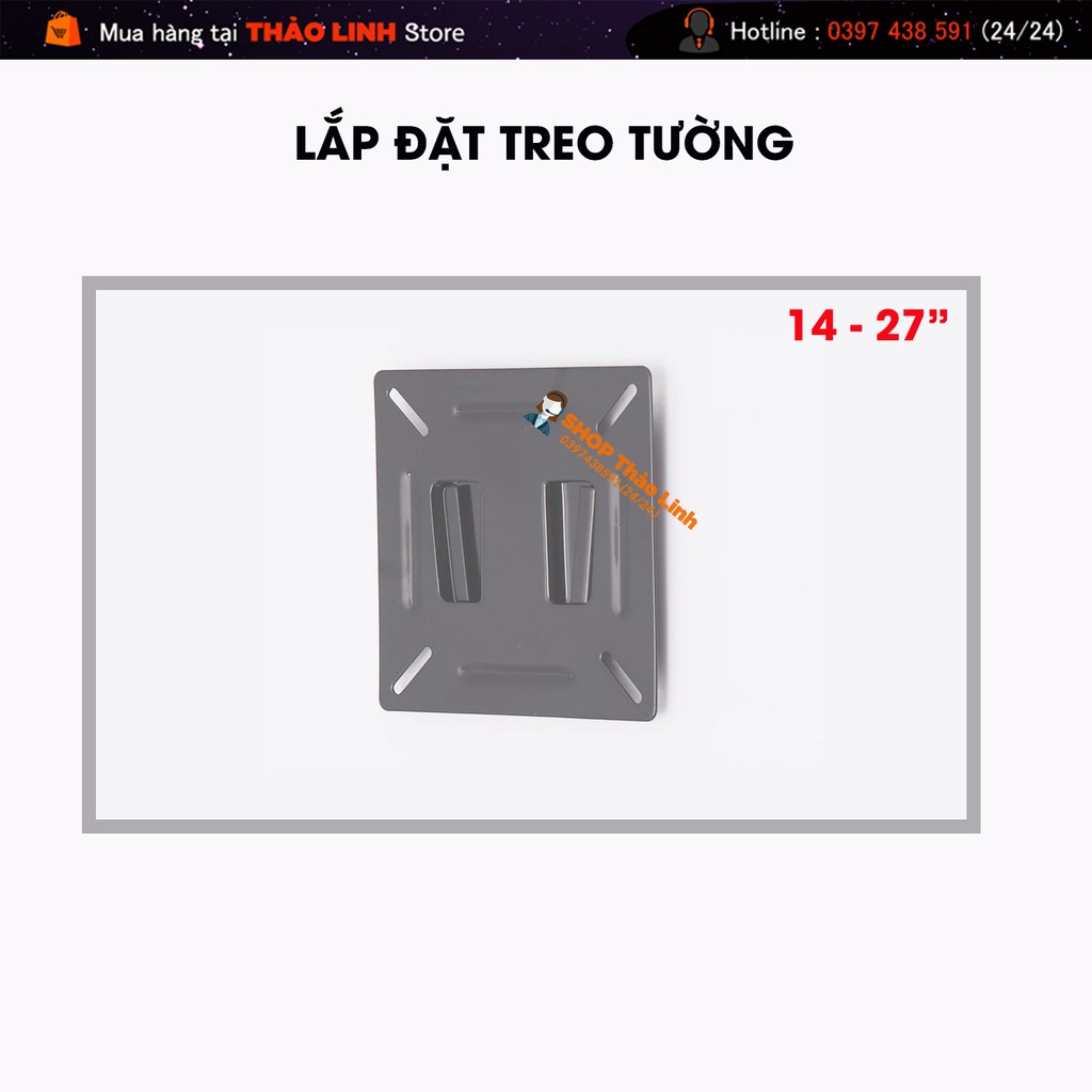 Giá Treo Màn Hình 14 - 27 Inch Sát Tường 1 Cm - Model: N2 - Lắp đặt đơn giản - Treo sát tường cách chỉ 1cm