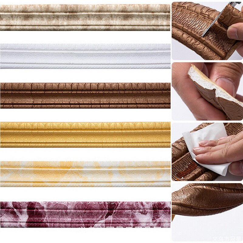 Miếng Dán Viền Tường Họa Tiết 3d Trang Trí Nhà Cửa Diy