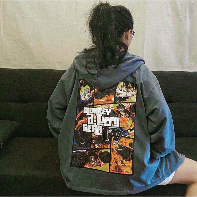 TYXC YDGD Áo khoác nỉ bông Luffy Gear 🌟 XÁM/ ĐEN 🔥 Nam nữ Unisex 25 20 | BigBuy360 - bigbuy360.vn
