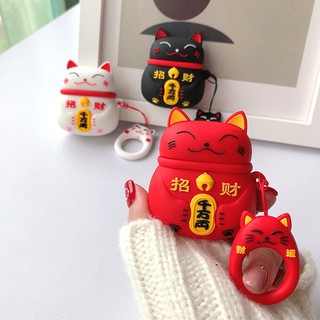 EW9 Case Vỏ Bao Airpods chứa Tai Nghe Airpod 1 2 Pro Mèo Thần Tài Dễ Thương Chất Liệu Silicon Dẻo - Chin Chin cửa hàng 3