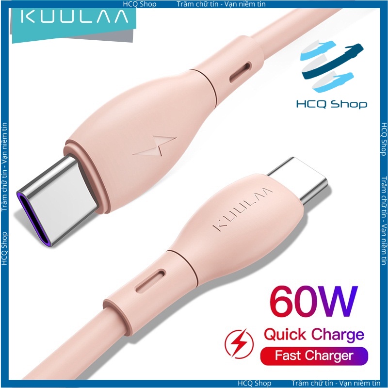 Cáp sạc nhanh PD 60W Type C sang Type C KUULAA
