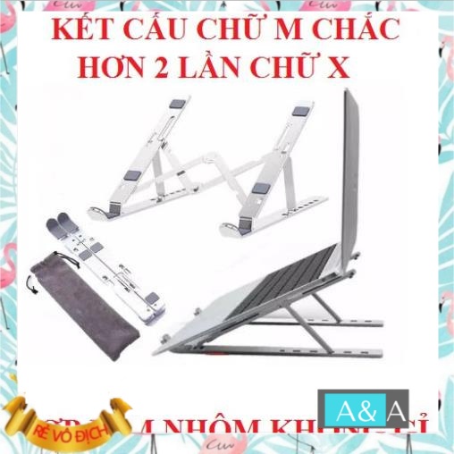 Giá đỡ laptop giá đỡ ipad NHÔM CHỮ M có thể gấp gọn chỉnh độ cao để laptop ipad macbook surface bàn kê lap