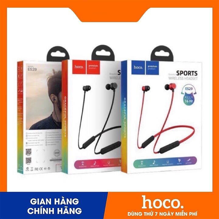 Tai nghe bluetooth thể thao choàng cổ Hoco ES29 Graceful Wireless 5.0 - Nghe nhạc và đàm thoại 6H liên tục