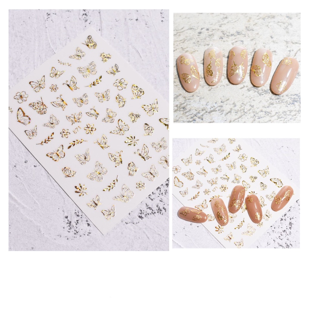 Tổng hợp stikcer dán móng hình gấu, buom, hoa