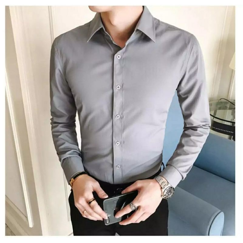 Áo Sơ Mi Nam Cổ Bẻ Dài Tay Kiểu Dáng Body Hàn Quốc VINETO | BigBuy360 - bigbuy360.vn