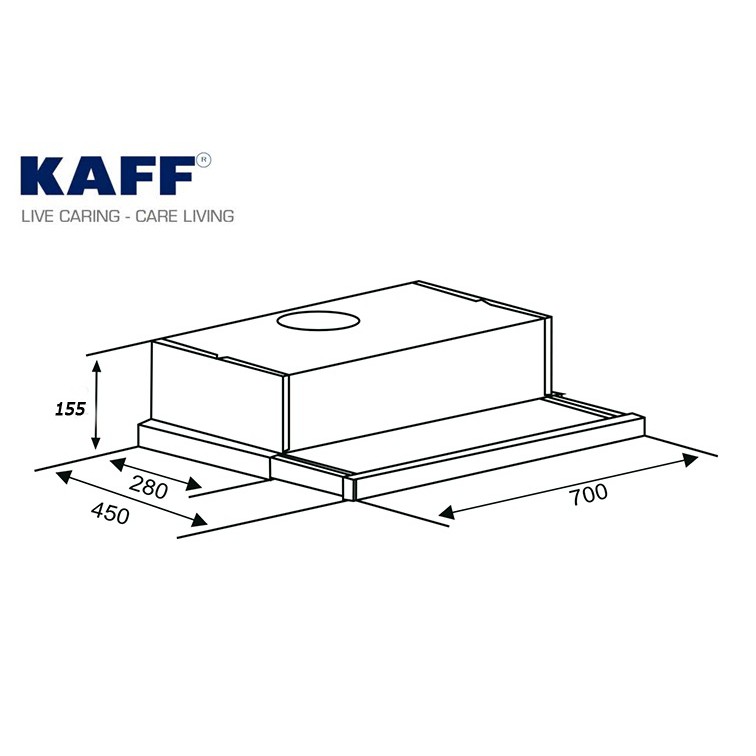 Máy hút mùi bếp âm tủ 7 tấc KAFF KF-TL70H chính hãng