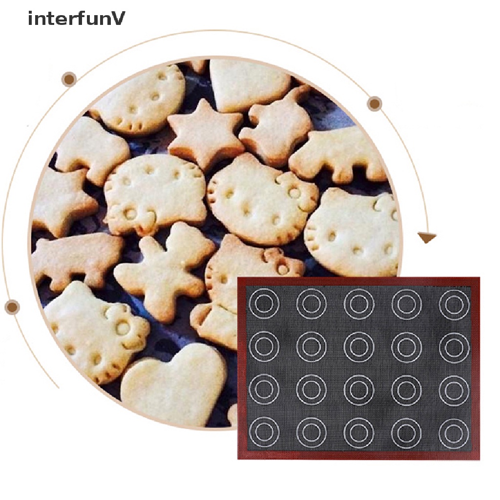 Thảm Nướng Bánh Macaron Bằng Silicon Đục Lỗ Cách Nhiệt Chống Dính 40x30