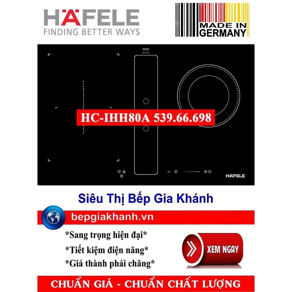 Bếp từ hồng ngoại kết hợp hút mùi Hafele HC-IHH80A 539.66.698 nhập khẩu Đức