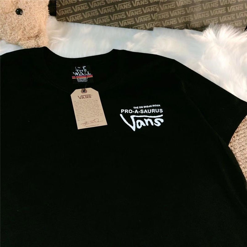 Áo Thun 100% Cotton Tay Ngắn Cổ Tròn Dáng Rộng In Logo VANS OFF Cá Tính Cho Nam Nữ