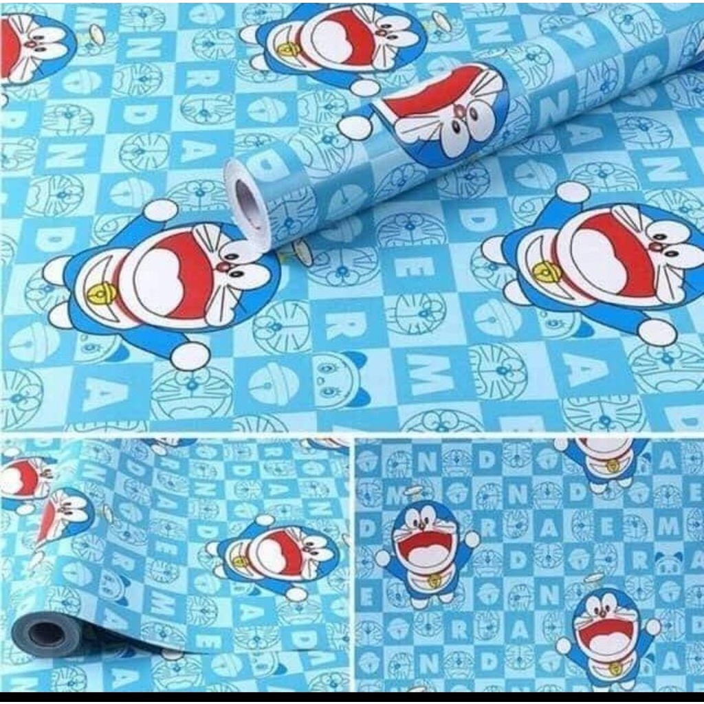10mx45cm giấy dán tường Doremon dán phòng ngủ đẹp mắt