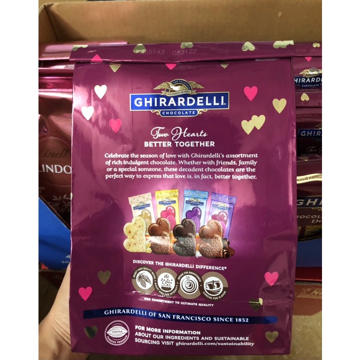 Sô cô la Ghirardelli Chocolate Assortment Duet Hearts 436.7g - Mỹ