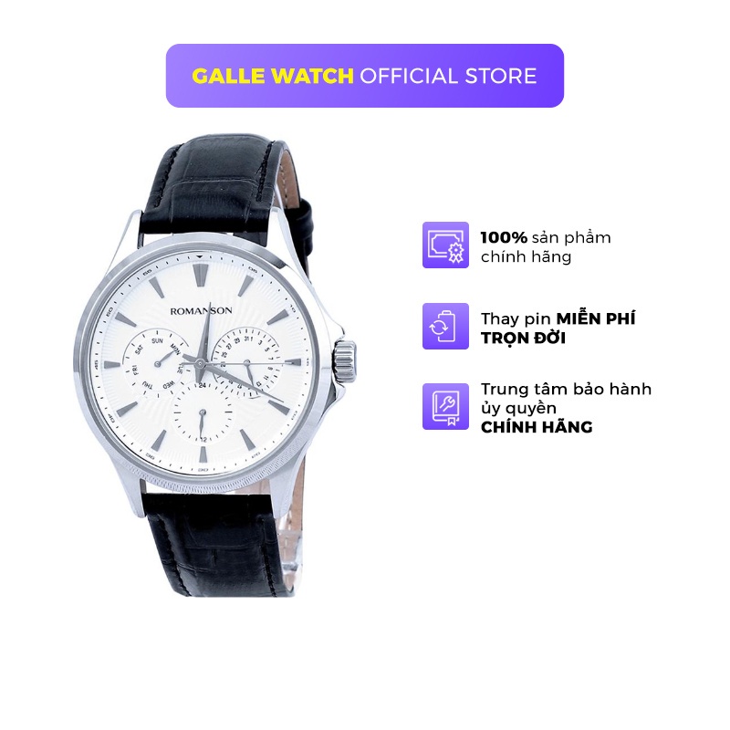 Đồng hồ Romanson Men Watch TL4222FMWWH nam máy Thụy Sĩ chống nước, mặt kính chống xước, dây thép cao cấp chính hãng