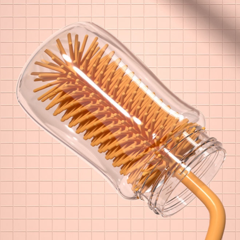Cọ Vệ Sinh Bình Sữa Bằng Silicon Mềm Kèm Đế Đỡ Tiện Dụng Cho Bé