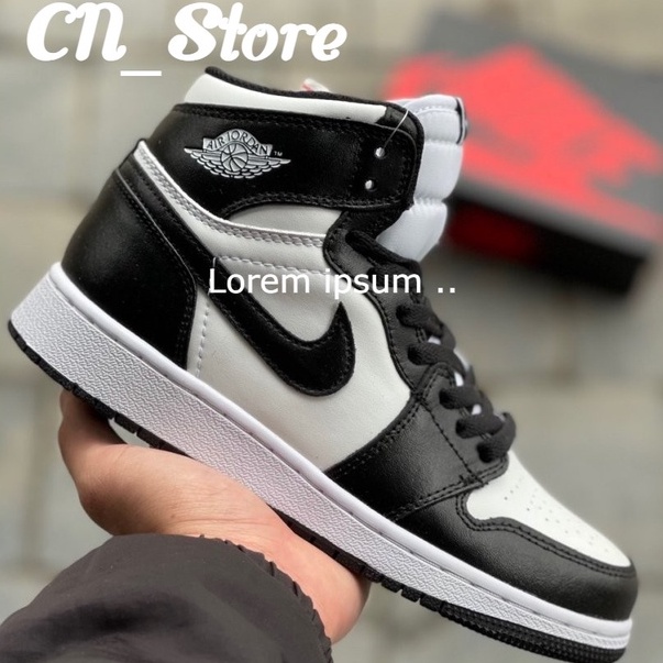 Giày Jordan 1 cổ cao, giày sneaker nam nữ đen trắng hot trend