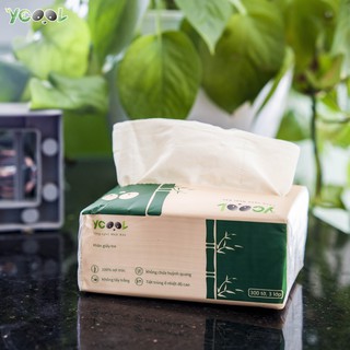 Giấy ăn gấu trúc khăn giấy tre YCOOL gói 300 tờ loại 3 lớp (Thùng 30 gói/300 tờ/3 lớp) Mã Ycool 02