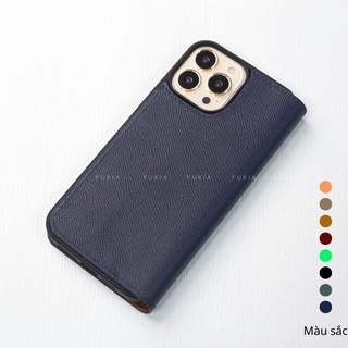 Ốp bao da flip thủ công Epsom dành cho IPhone 14/14Plus/14Pro/14Promax/13/13Pro/13Promax/12/12Pro/12Promax ODTC136