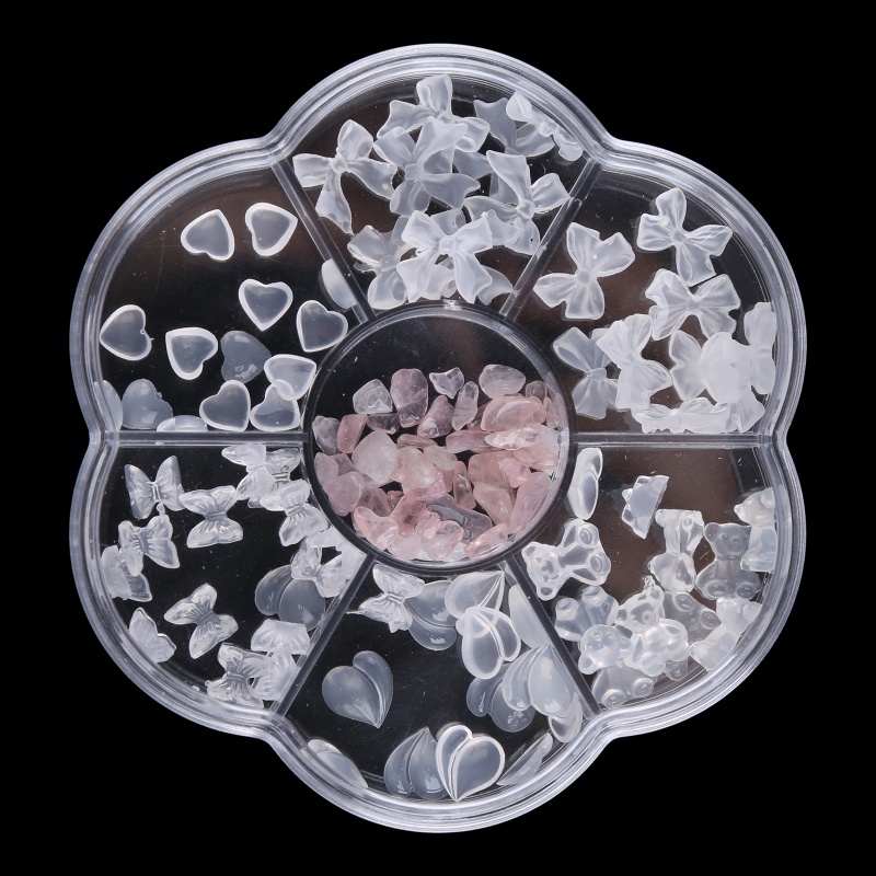 Hạt Nhựa Resin Hình Gấu/Trái Tim/Nơ 3D Trang Trí Móng Tay