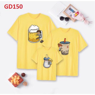 In áo theo yêu cầu l Áo Thun Gia Đình Hình ChiBi Trà Sữa Siêu Dễ Thương_GD150