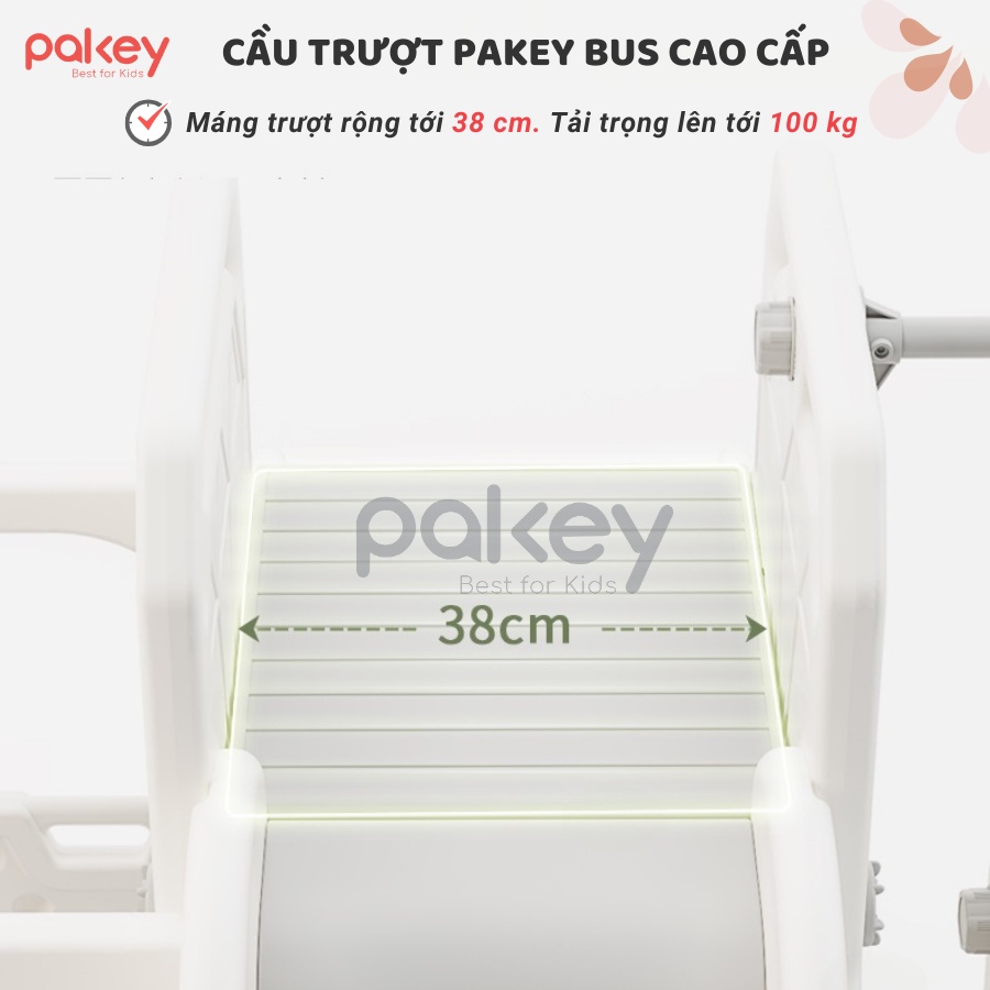 Cầu trượt Pakey Bus hàng siêu VIP rất dày và nặng, cầu trượt liên hoàn đẹp sẵn 4 màu