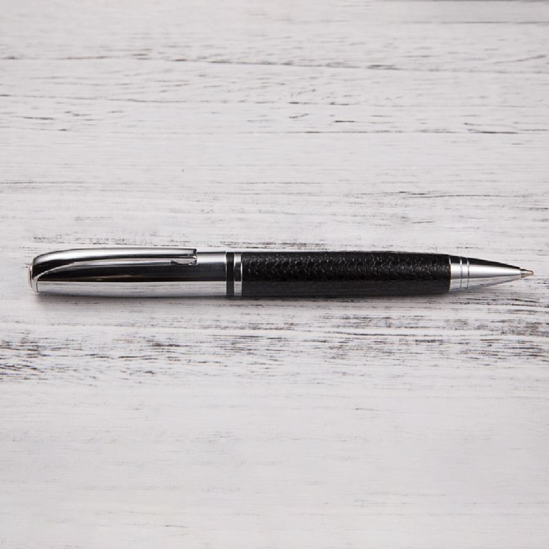 Bút Bi Mực Đen Ngòi 0.5mm Vỏ Da Sang Trọng