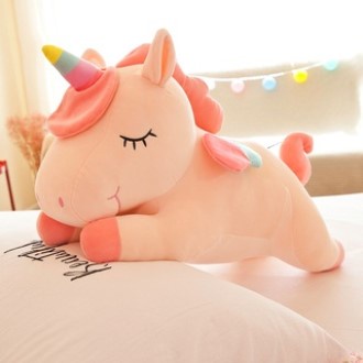 Gấu Bông Ngựa Pony TINO Kì Lân Hồng 1 Sừng Unicorn Thú Nhồi Bông Dễ Thương