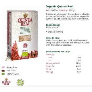 (Quinua Real) - Hạt Quinoa hữu cơ 500g