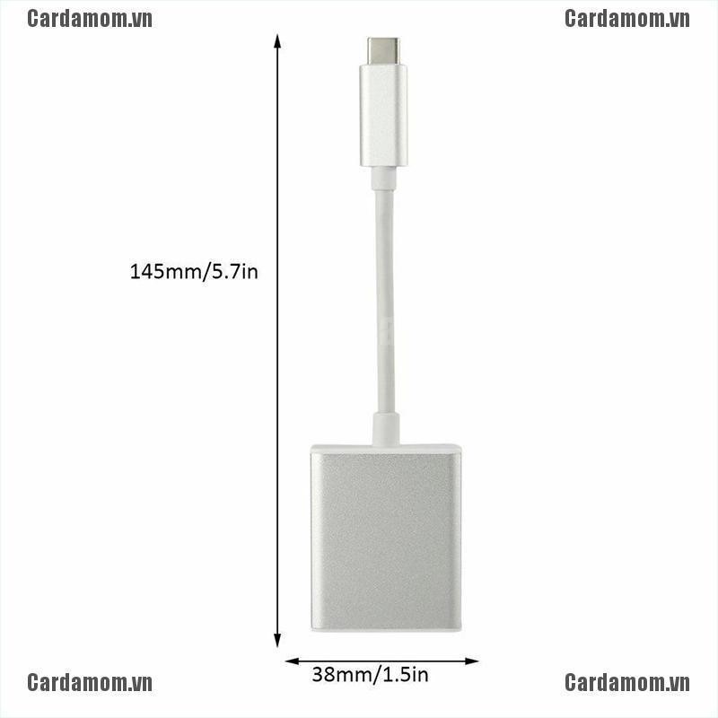 {carda} USB 3.1 Type C To VGA Adapter Cable USB-C Male To VGA 1080p Female Converter{LJ}