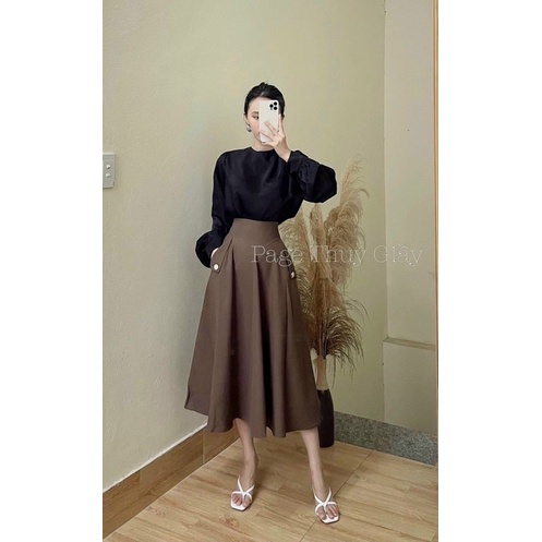 chân váy xếp li xoè chữ A cho chi em công sở văn phòng @ chất dạ co dãn thoải mái cho chị em | BigBuy360 - bigbuy360.vn