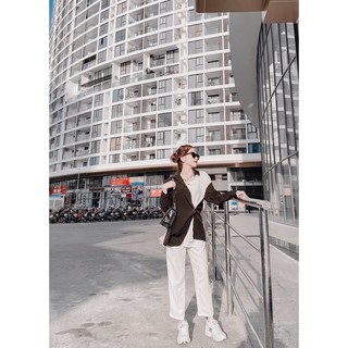 Áo sơmi phối đen trắng