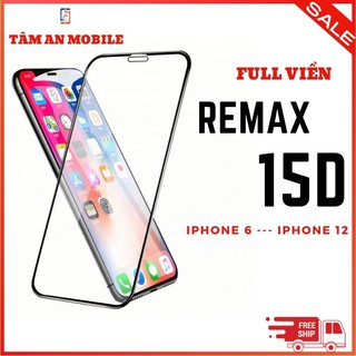 Kính cường lực iphone full màn  15D REMAX PREMIUM - hàng cao cấp siêu mỏng đều keo