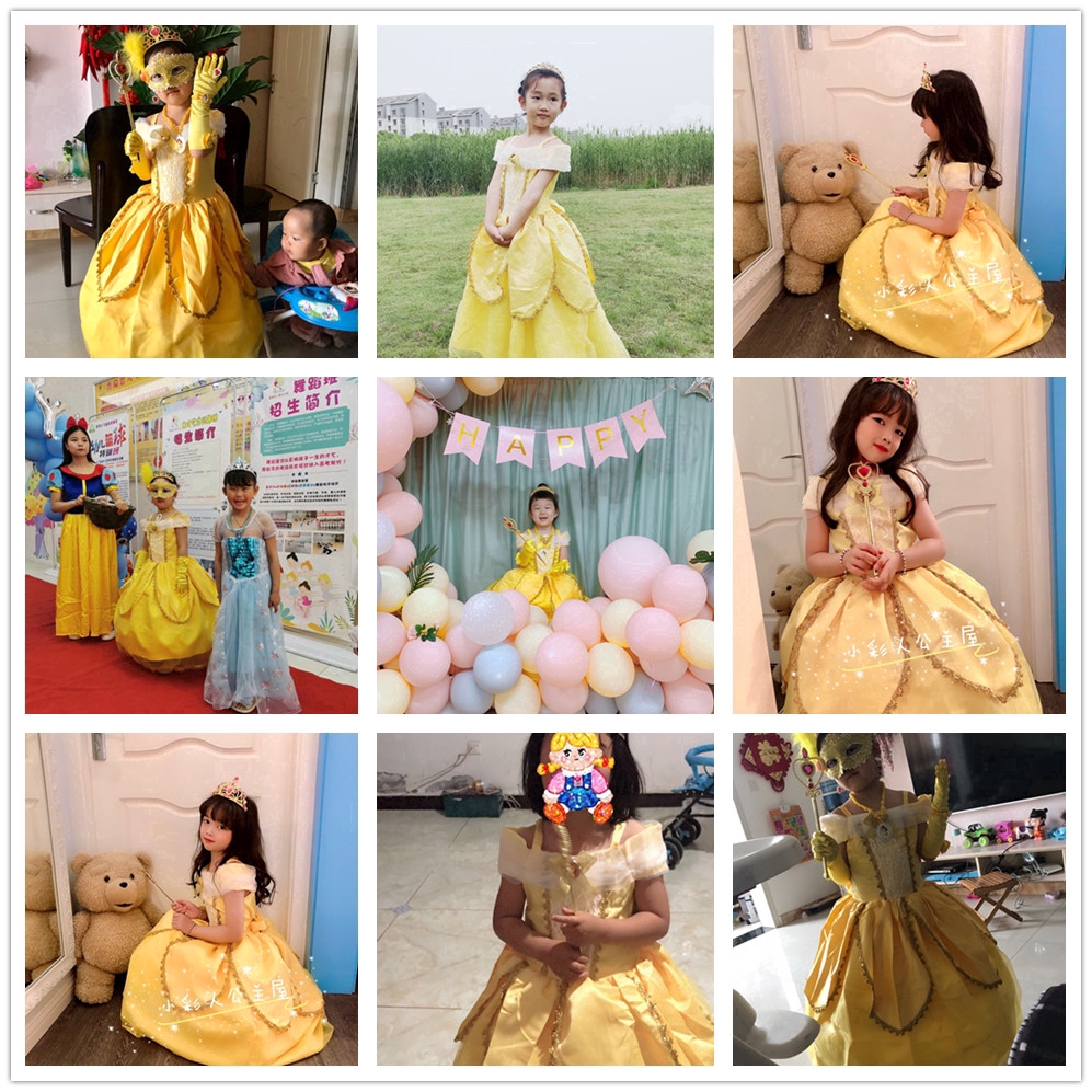 Đầm Hóa Trang Công Chúa Belle Trong Beauty And The Beast Cho Bé Gái