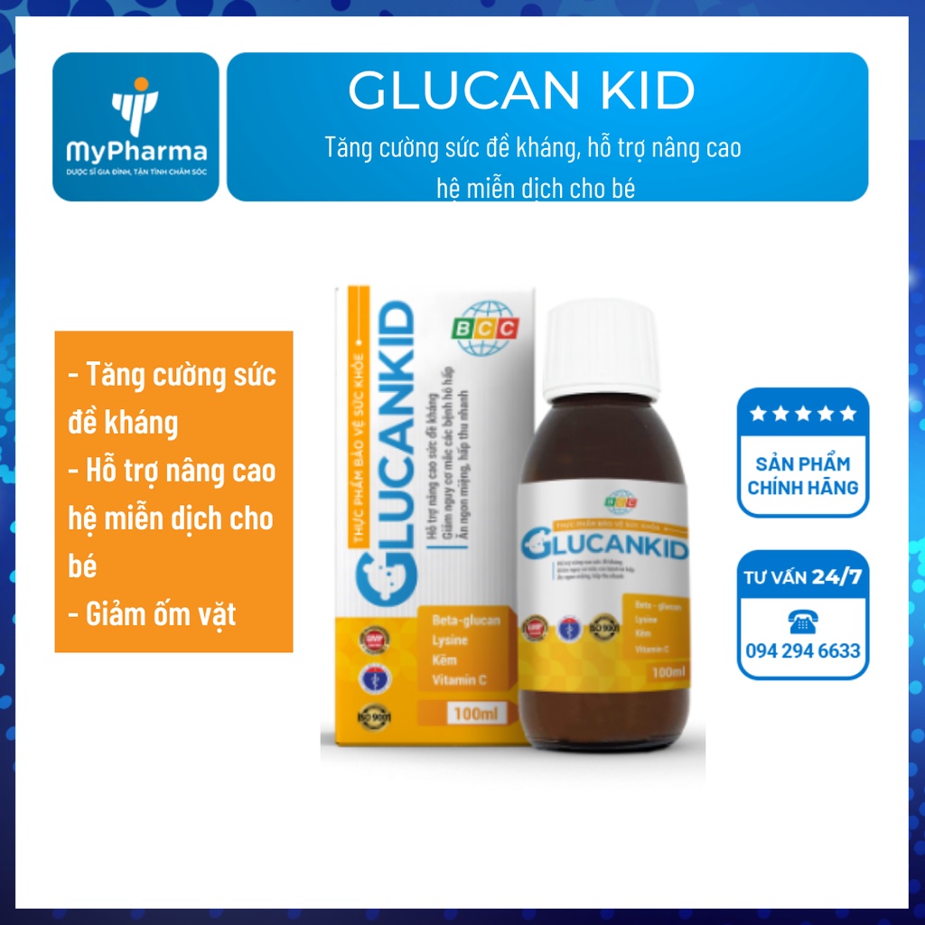 Glucankid 100ml – Tăng cường sức đề kháng, hỗ trợ nâng cao hệ miễn dịch cho bé
