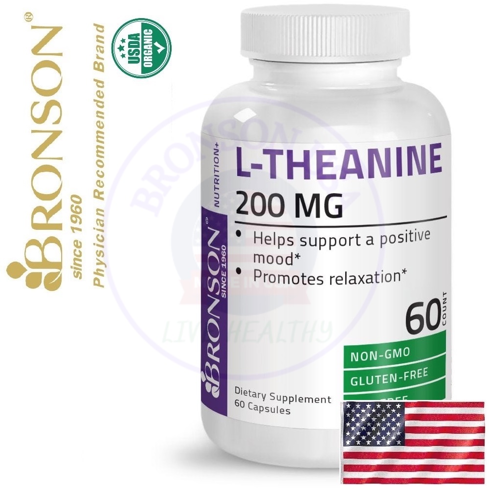 Organic Vitamin Theanine 200mg - 60 viên Mỹ - Bổ não, giảm stress, giải lo âu