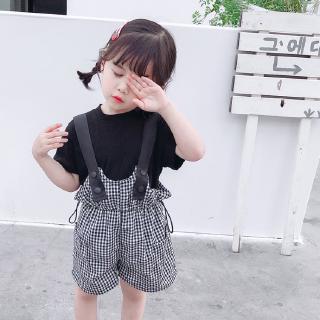 Set Áo Sơ Mi Phối Chân Váy Đáng Yêu Cho Bé Gái