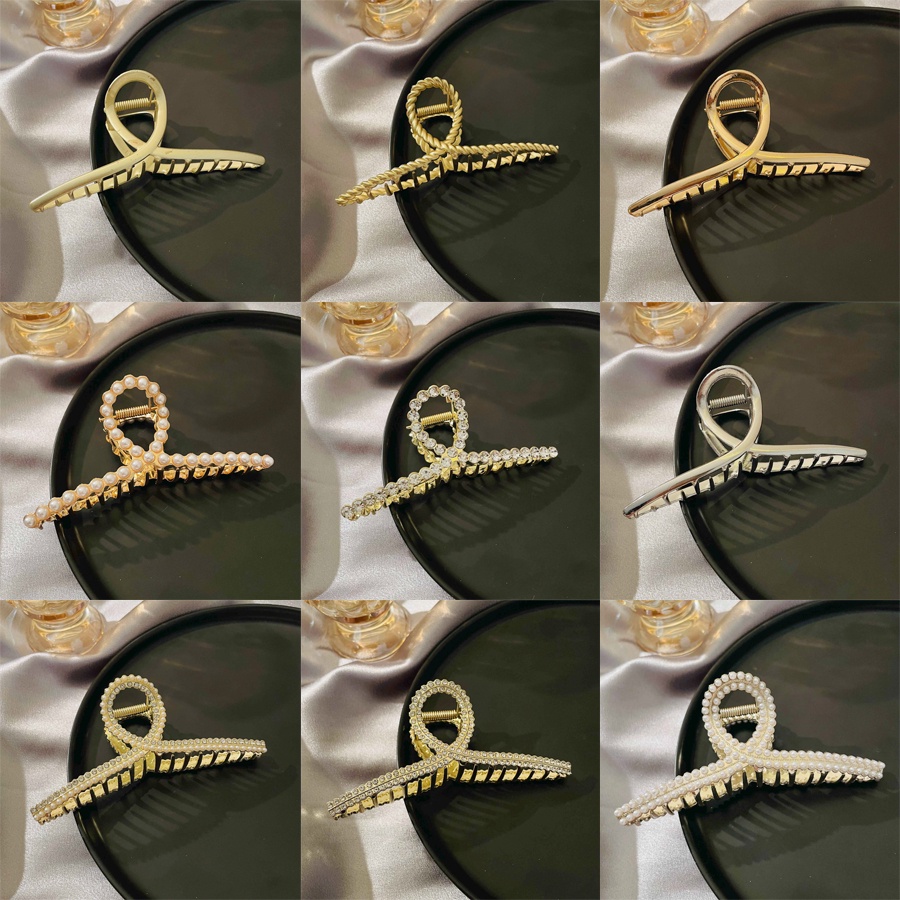 Kẹp Tóc Kim Loại Vàng Đơn Giản Thời Trang Hàn Quốc