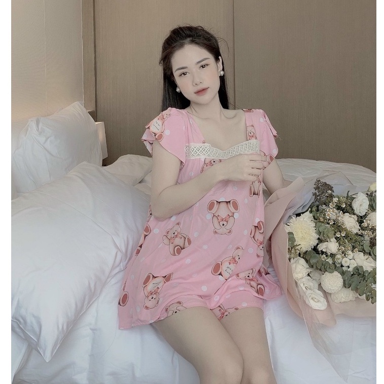 Bộ bầu lửng, chất lụa lanh hàn mềm mát cho bà bầu mặc nhà mùa hè